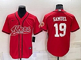 San Francisco 49ers 19 Deebo Samuel Red Men's Stitched Cool Base Nike Baseball Jersey,baseball caps,new era cap wholesale,wholesale hats
